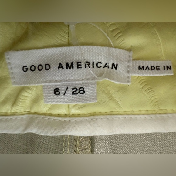 GOOD AMERICAN Faux lizard-effect leather straight-leg pants key lime yellow 6 - Picture 8 of 12